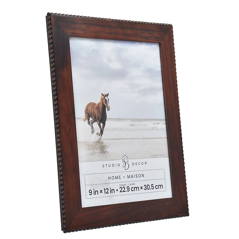 Home Brown with Beaded Edge Wood Wall Frame by Studio Décor