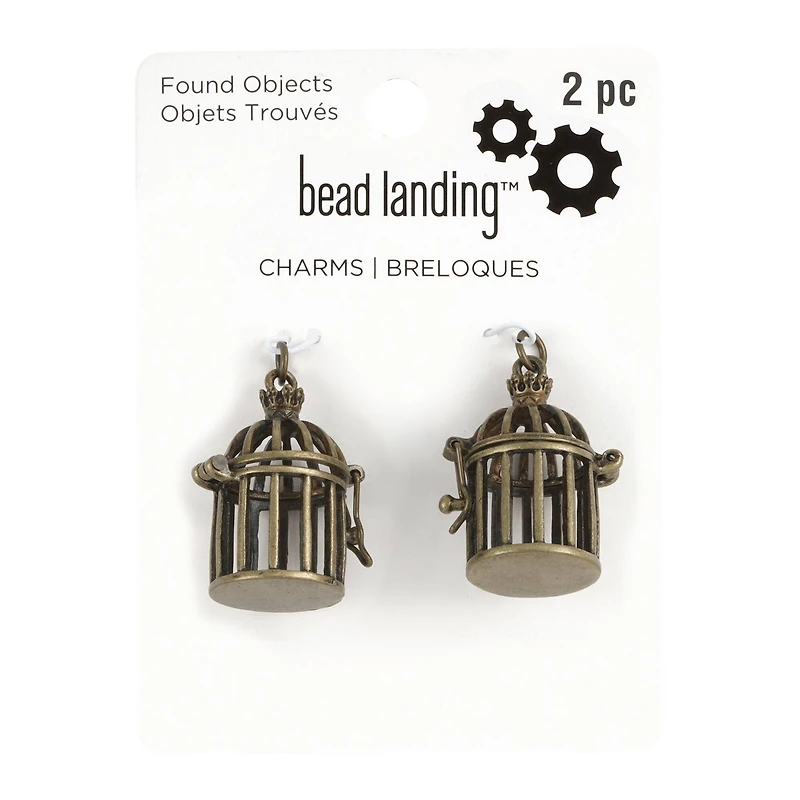 Found Objects Bird Cage Charms by Bead Landing™, 28mm