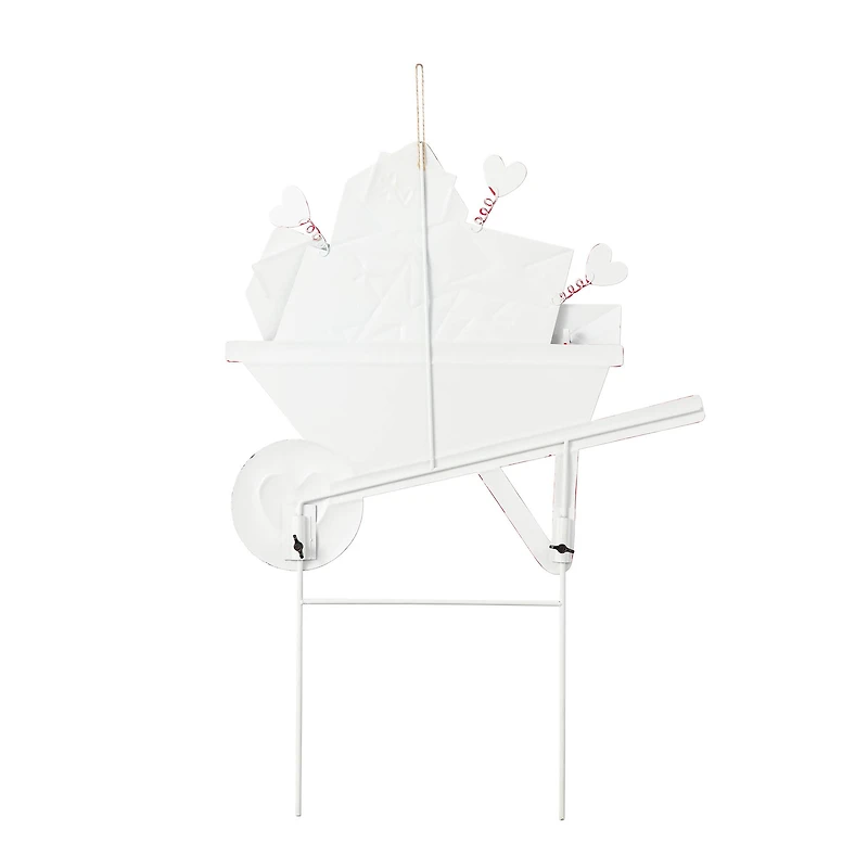 Glitzhome® 24" Valentine's Metal Love Mail Wagon Yard Stake