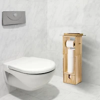 Brown Wood Bathroom Storage Rack