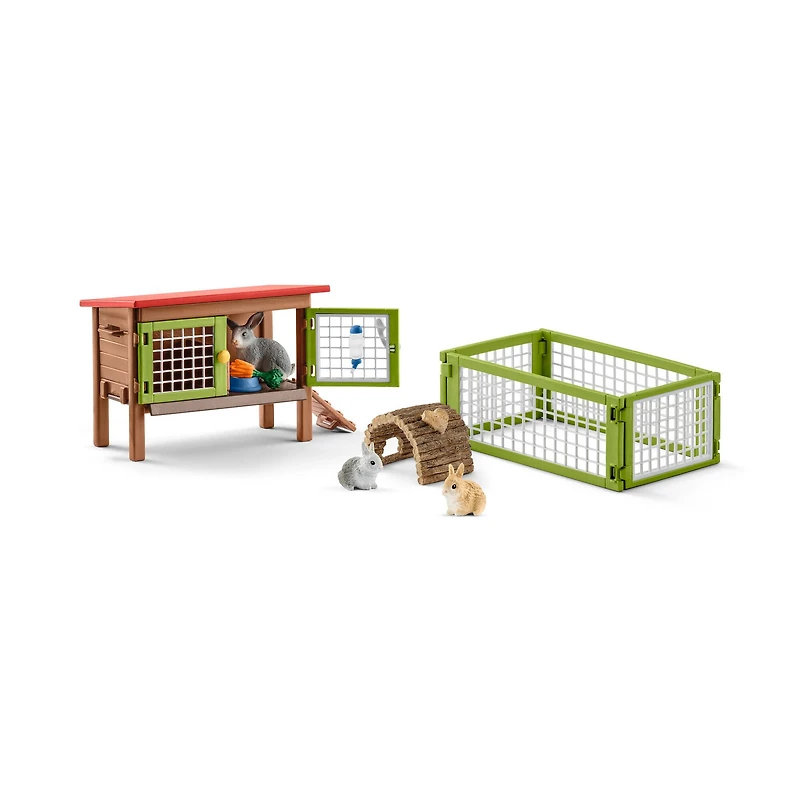 Schleich Farm World Rabbit Hutch Playset