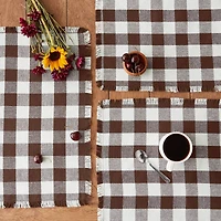 DII® Heavyweight Check Fringed Cotton Placemats