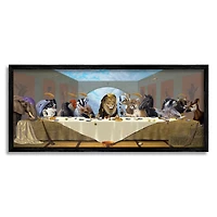 Stupell Industries Last Supper Safari Animal Version King Lion Framed Wall Art
