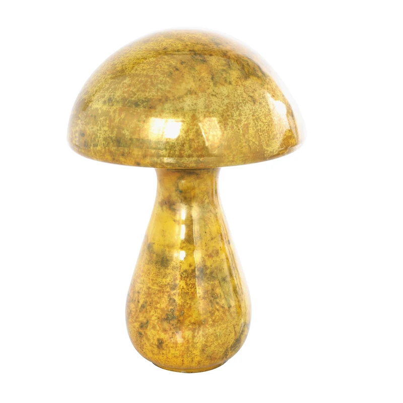 Gold Glass Mushroom Weathered Sculpture Set