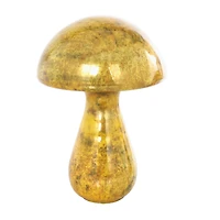 Gold Glass Mushroom Weathered Sculpture Set