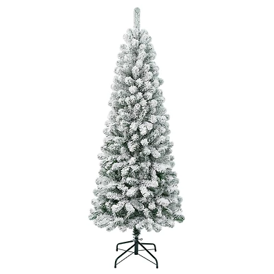6ft. Unlit Flocked Acacia Medium Artificial Christmas Tree