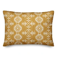 Golden Tribal Pattern Throw Pillow