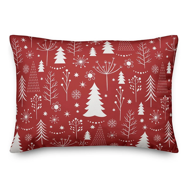 Red Winter Tree Throw Pillow