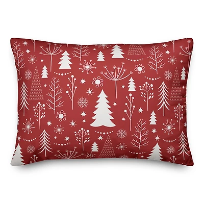 Red Winter Tree Throw Pillow
