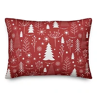 Red Winter Tree Throw Pillow