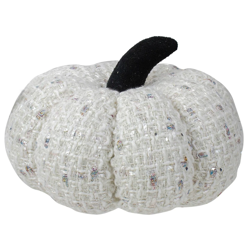 5" Ivory Knitted Fall Harvest Tabletop Pumpkin