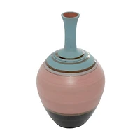 Pink Ceramic Contemporary Vase 15" x 9" x 9"