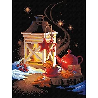 RIOLIS Winter Tea Time Diamond Mosaic Kit, Square Diamonds