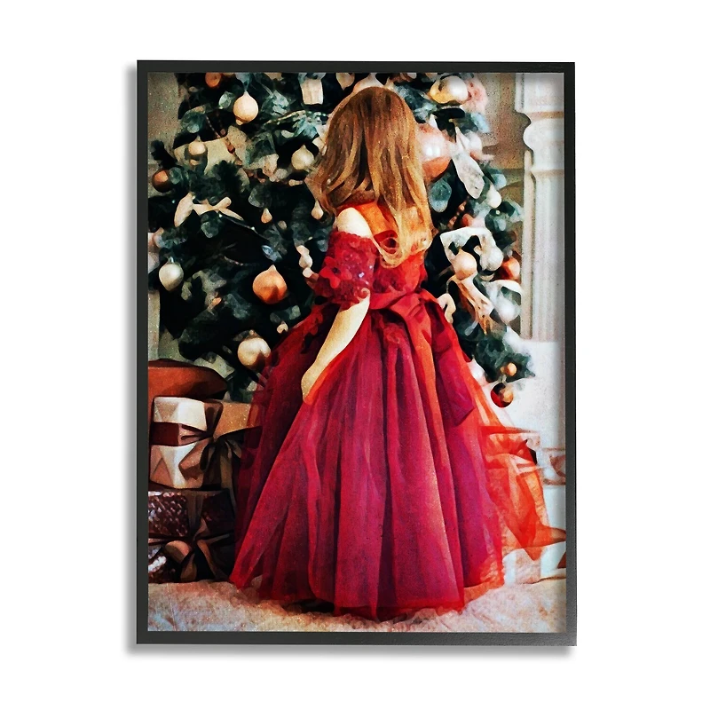 Stupell Industries Child On Christmas Day Gifts Framed Giclee Art