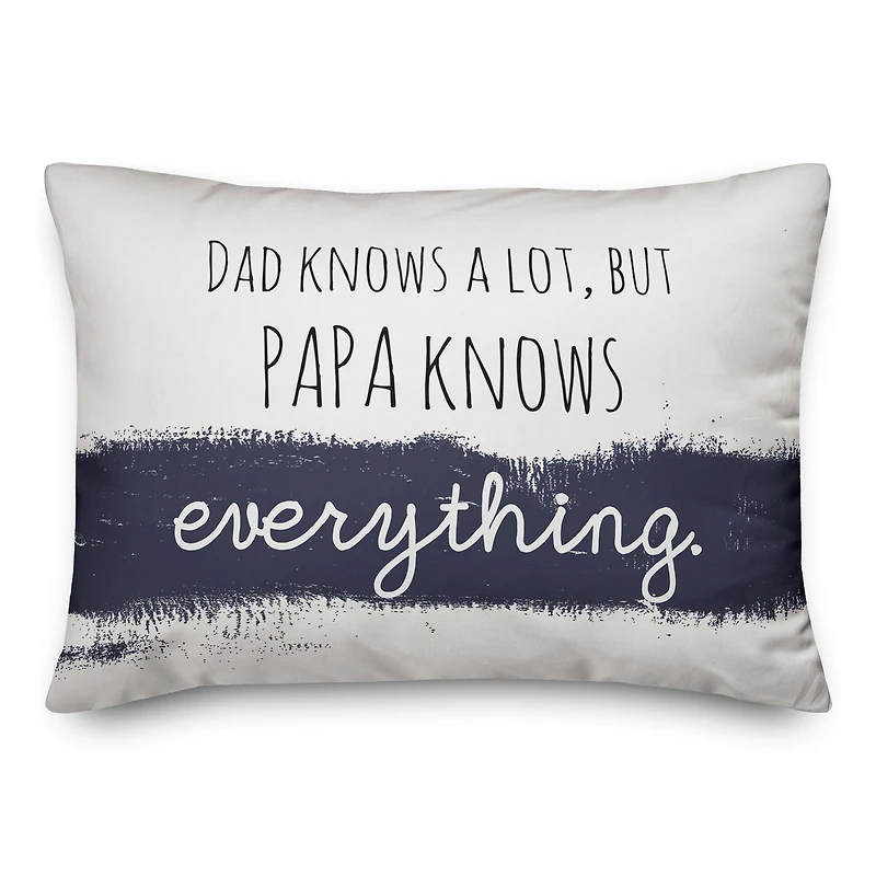 Papa Knows Everything Throw Pillow
