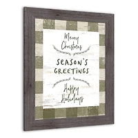 Buffalo Check Holiday Phrases Print in Western Gray Frame