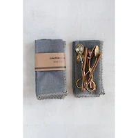 Hello Honey® Gray Square Cotton Lace Napkins, 4ct.