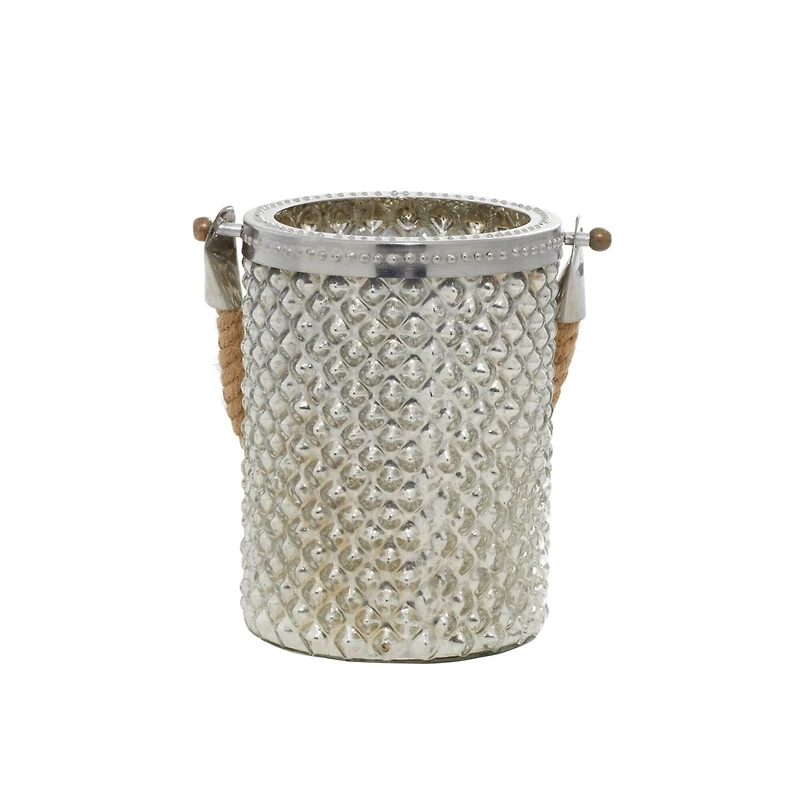 Clear Glass Coastal Candle Holder Lantern, 13" x 5" x 5"