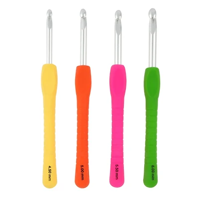Ergonomic Aluminum Crochet Hook Set, G-J by Loops & Threads®
