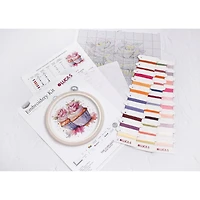 Luca-S The Cupcakes Counted Cross Stitch Kit with Display Hoop