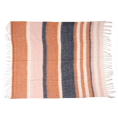 Hello Honey® Multicolor Light Striped Acrylic and Wool Throw Blanket