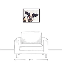 Neutral Staring Cow Black Framed Canvas