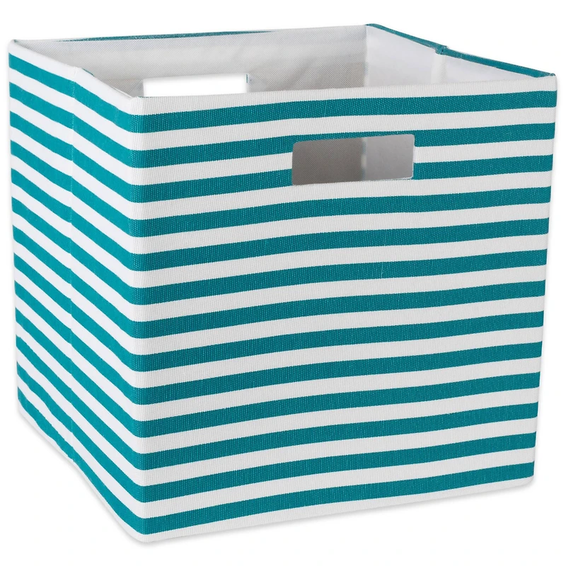 DII® Square Teal Pinstripe Polyester Cube
