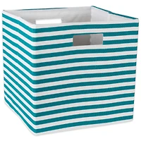 DII® Square Teal Pinstripe Polyester Cube
