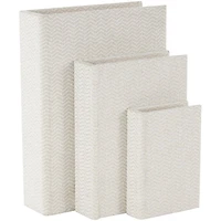 Cream Fabric Storage Book Box Set