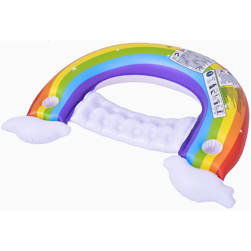Pool Central® 4.75ft. Inflatable Rainbow Swimming Pool Lounge Chair
