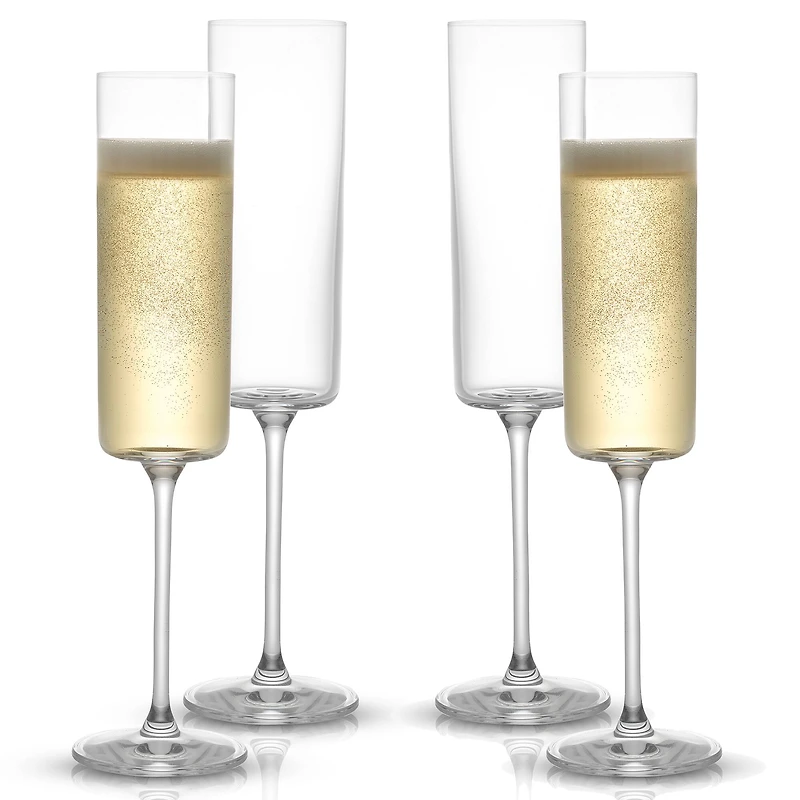 JoyJolt® Claire Cyrstal Cylinder Champagne Glasses, 4ct.