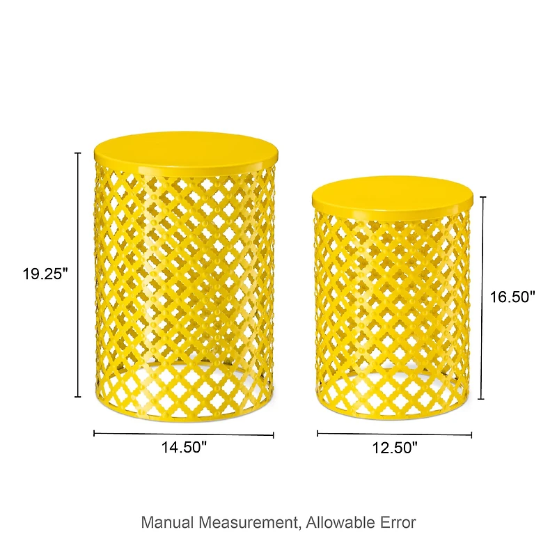 Glitzhome® Multifunctional Metal Garden Stool Set
