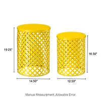 Glitzhome® Multifunctional Metal Garden Stool Set