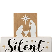 Glitzhome® 12" LED Lighted Nativity Block Word Sign