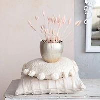 Hello Honey® Distressed Pewter Finish Round Metal Planters Set