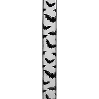 1.5" x 10yd. Black & White Bats Wired Taffeta Ribbon by Celebrate It® Halloween