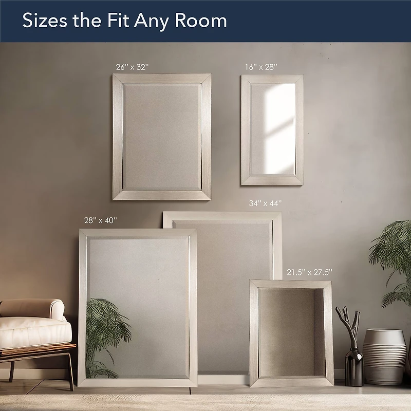 Head West Brushed Nickel Framed Accent Vanity Mirror