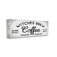 Stupell Industries Witches' Brew Coffee Charming Halloween Design Canvas Wall Art