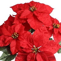 19" Deluxe Water-Resistant Red Poinsettia Bush by Ashland®