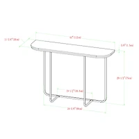 Walker Edison White Reclaimed Barnwood Modern Curved Entry Table