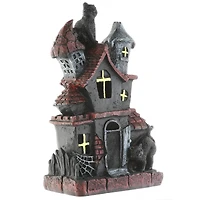 7" Black Cats Haunted House with LED Light