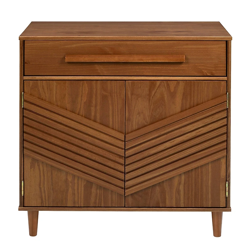 Walker Edison 32" Caramel Chevron Wood Detail Accent Cabinet