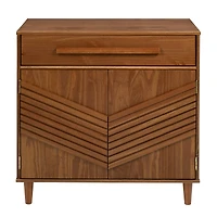 Walker Edison 32" Caramel Chevron Wood Detail Accent Cabinet