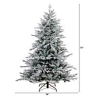 6ft. Pre-Lit Fraser Fir Flocked Artificial Christmas Tree with Instant, Warm White LED Lights