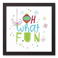 Oh What Fun 12x12 Black Framed Canvas