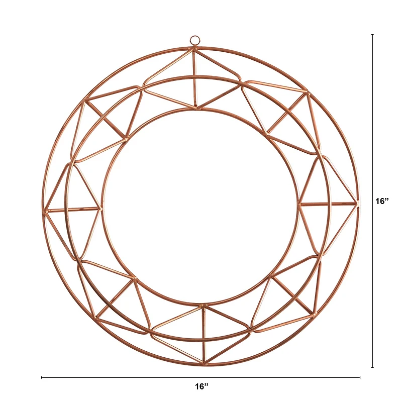 16" Geometric Copper Wall Décor