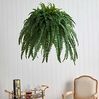 3ft. Boston Fern Plant in Metal Hanging Bowl