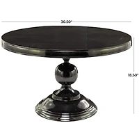 Black Aluminum Coffee Table with Pedestal Base 31" x 31" x 19"