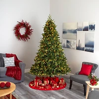 8ft. Pre-Lit Wellington Spruce Artificial Christmas Tree, Clear LED Lights