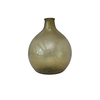 Hello Honey® 7" Olive Green Hand Blown Glass Vase